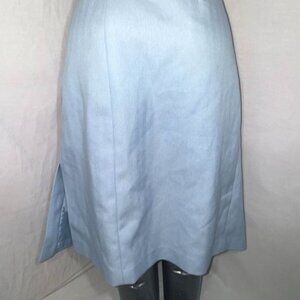 Womens Light Blue Knee-length Skirt With Zipper Size 14